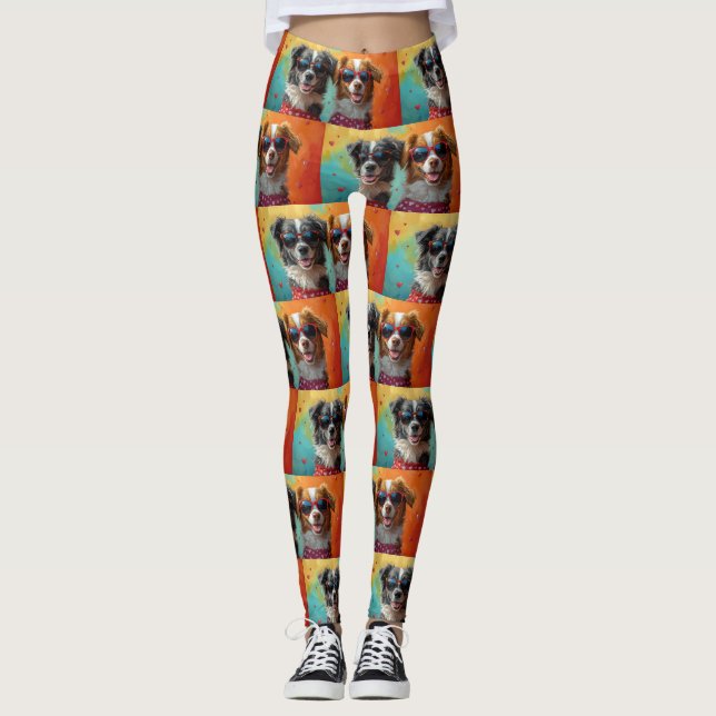 Leggings Nouvelle-Écosse Duck Toller avec la Saint-Valentin (Devant)