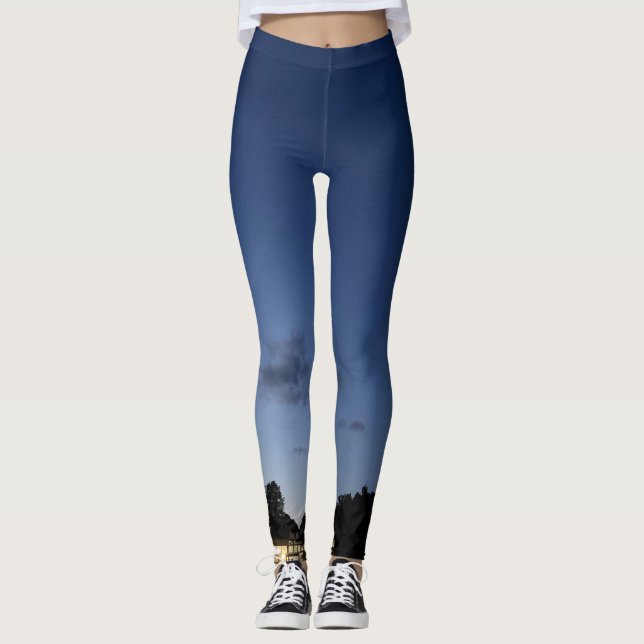 Leggings Nuages de la série Day par AskStudio (Devant)