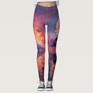 Leggings Nuages Dramatiques Surréalistes Avec Coucher de So