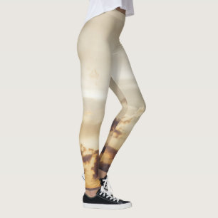 Leggings Nuages et soleil pendant les hérissons du coucher 