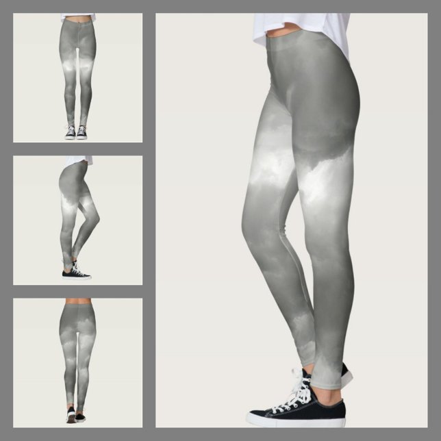 Leggings Nuages gris-tempétueux gris-chic (Créateur téléchargé)