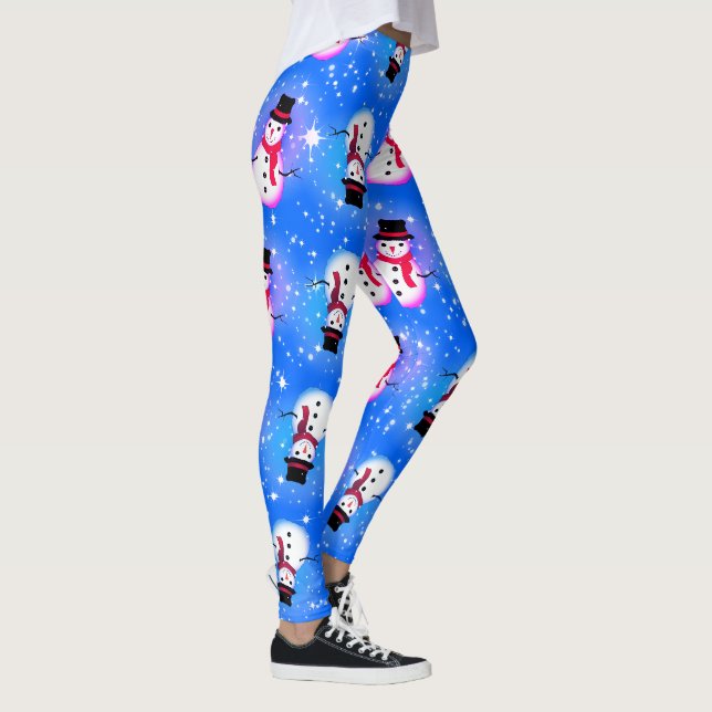 Leggings Nuit étoilée Noël du bonhomme de neige (Droite)