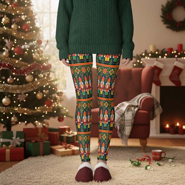 Leggings Nutcracker Jouet Soldat Jeu de Noël (These leggings are a fun and comfortable addition to your festive family photos.)