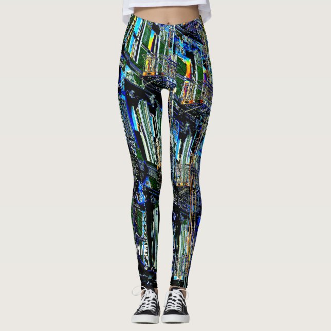Leggings NYC Fire échappe à l'art pop avec un nom personnal (Devant)