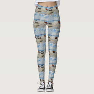 Leggings "Ocean Retreat". Un Paysage Coloré De Bateau Seren
