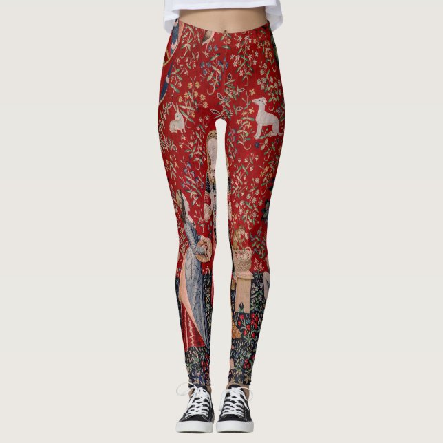 Leggings Odeur de tapisserie médiévale Lady and Unicorn (Devant)