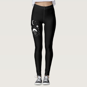 Leggings Œil Bohème Noir et Blanc Gras