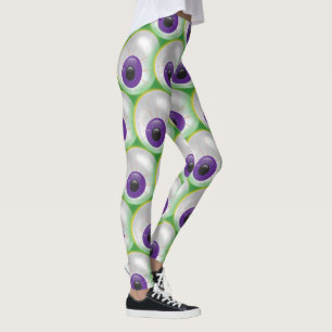 Leggings Oeil pourpre rougeoyant vert Halloween de globe