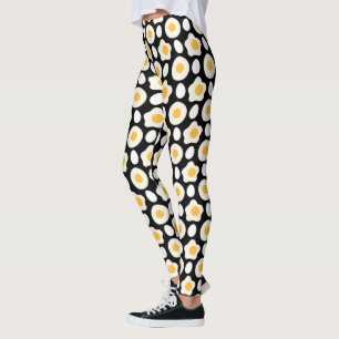 Leggings Oeuf frit Motif Petit-déjeuner Amoureux Fleur de m