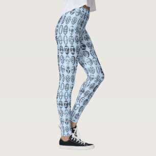 Leggings Oeufs de Pâques fantaisie Motif bleu clair