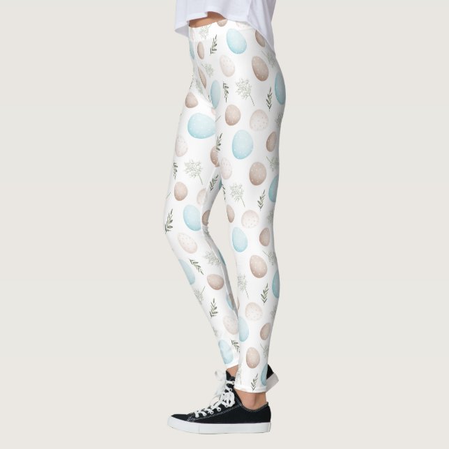 Leggings Oeufs de Pâques Motif Pastel blanc (Gauche)