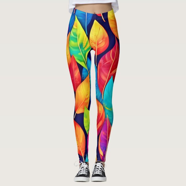 Leggings Oeuvre brillante feuille (Devant)