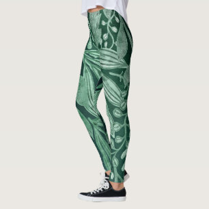 Leggings OEuvre d'art Feuille vert botanique