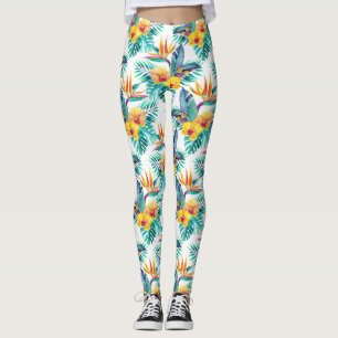 Leggings Oiseau du paradis et du motif 2 d'orchidée