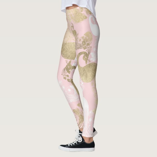 Leggings Oiseau royal rose (Gauche)