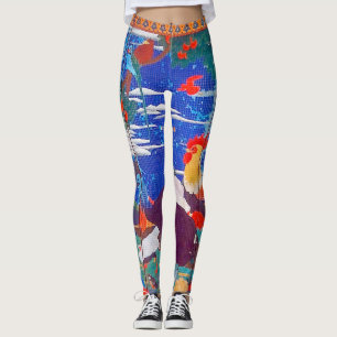 Leggings Oiseaux, animaux et Plantes floraux (à gauche) Jak