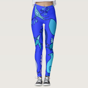 Leggings Oiseaux bleus