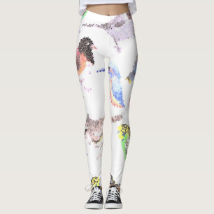 Leggings Oiseaux d'Amérique - Mosaïque d'animaux de compa