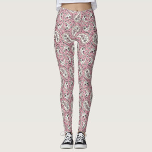 Leggings Oiseaux de marguerite en rose bébé