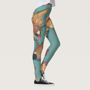 Leggings Oiseaux Fleurs Hokusai Art Japonais