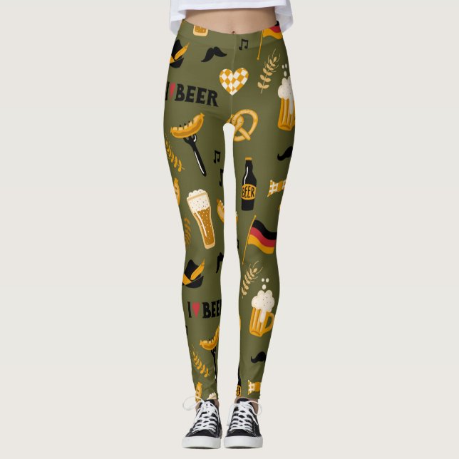 Leggings Oktoberfest I Love Bier Motif (Devant)