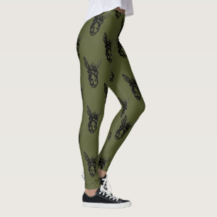 Leggings Olive de timbre de visage d'âne