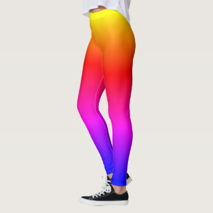 Leggings Ombre arc-en-ciel bleu jaune brillant