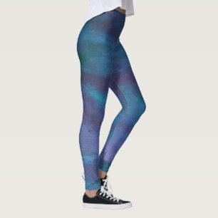 Leggings Ombre bleue Abstraite   Turquoise Turquoise violet