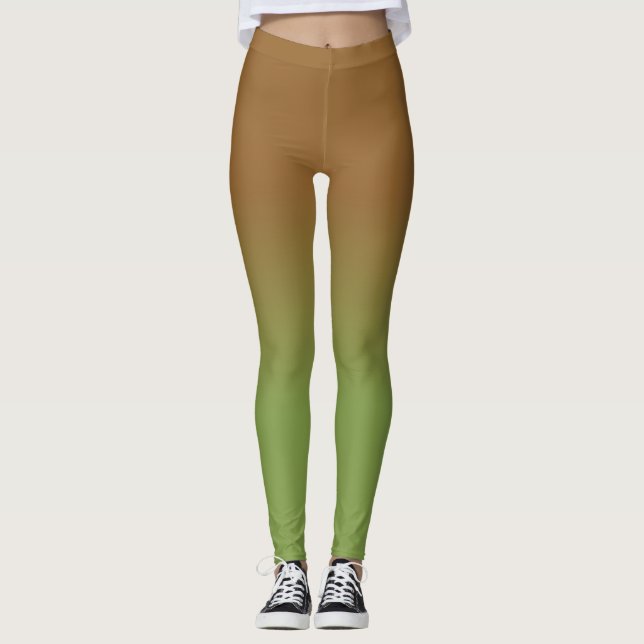 Leggings Ombre Brown vert olive chocolat (Devant)