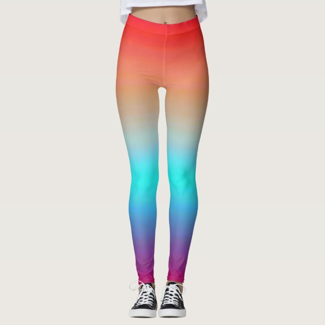 Leggings Ombre couleur coucher de soleil (Devant)