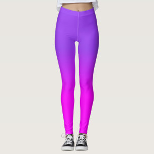 Leggings Ombre couleur teinte couleur néon violet et rose c