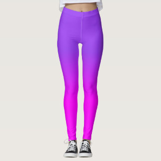 Leggings Ombre couleur teinte couleur néon violet et rose c