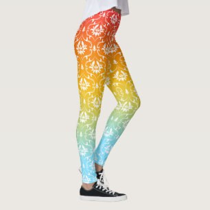 Leggings Ombre incendie en bleu rose et jaune