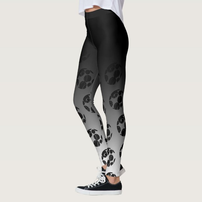 Leggings Ombre noir avec le motif noir et blanc unique de (Gauche)