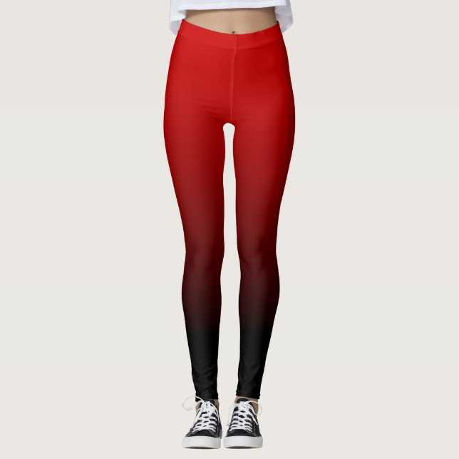 Leggings Ombre noir rouge (Devant)