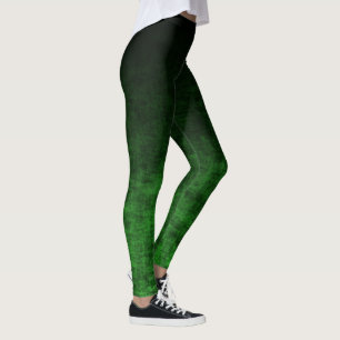 Leggings Ombre noire et verte Grunge