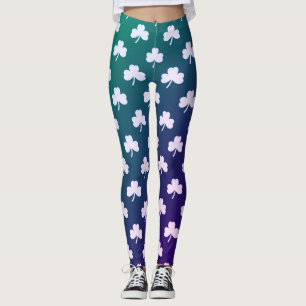 Leggings Ombre shamrock blanc bleu vert