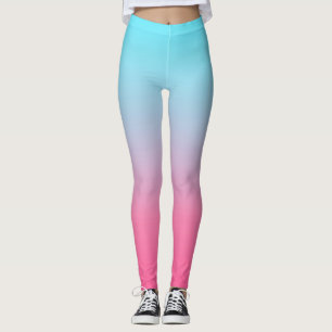 Leggings Ombre turquoise et rose