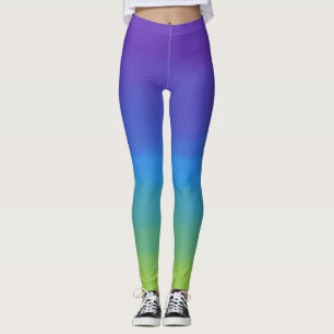 Leggings Ombre violet, bleu et vert