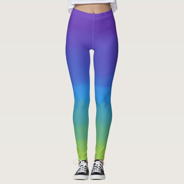Leggings Ombre violet, bleu et vert (Devant)