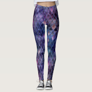 Leggings Ombre violet chatoyante et Parties scintillant Dra