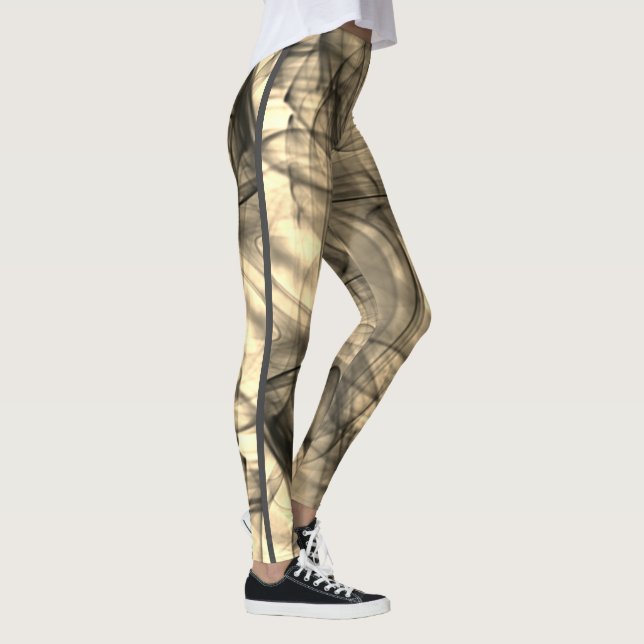 Leggings Ombres fumées noires Éffrayant Cool moderne Hallow (Droite)