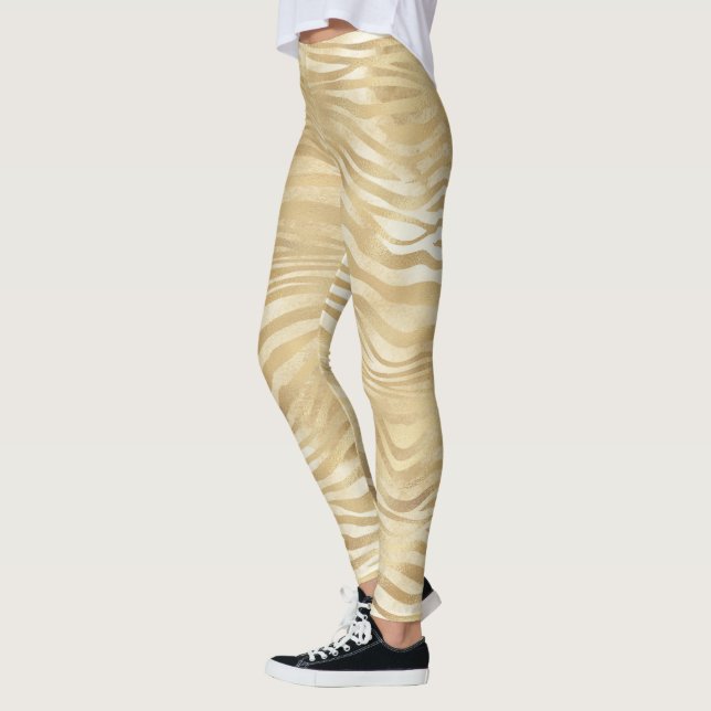 Leggings Or Blanc Ombre Zebra (Gauche)