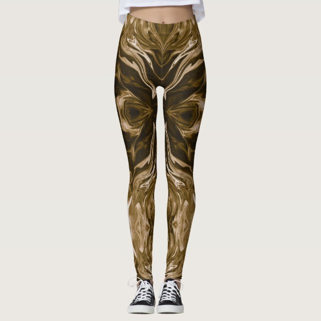 Leggings Or de Pittsburgh et guêtres noires (Devant)