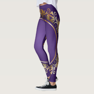 Leggings Or et guêtres bleues