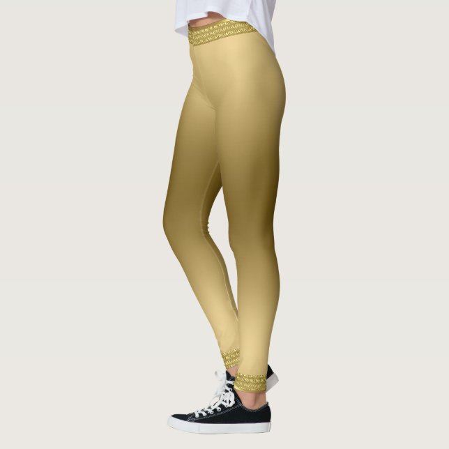 Leggings Or Métallique Moderne Avec Bordure (Gauche)
