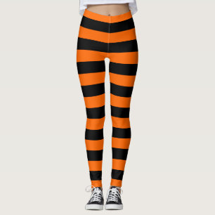Leggings Orange/Black Stripes