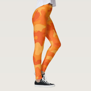 Leggings Orange Camo Fall Colorée Halloween S'amusent