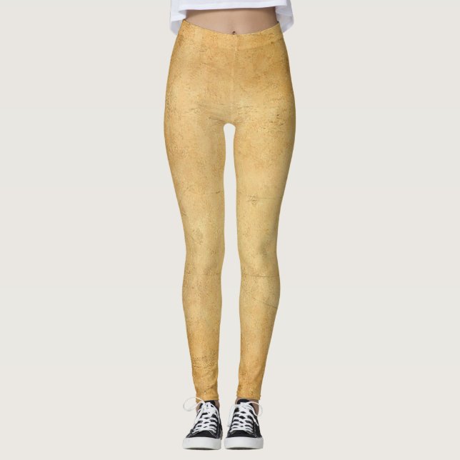 Leggings Orange moderne Brown élégant vieux look de papier  (Devant)