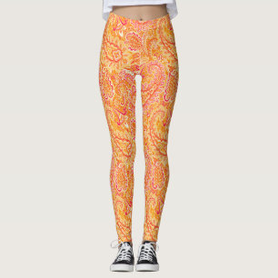 Leggings Orange Paisley